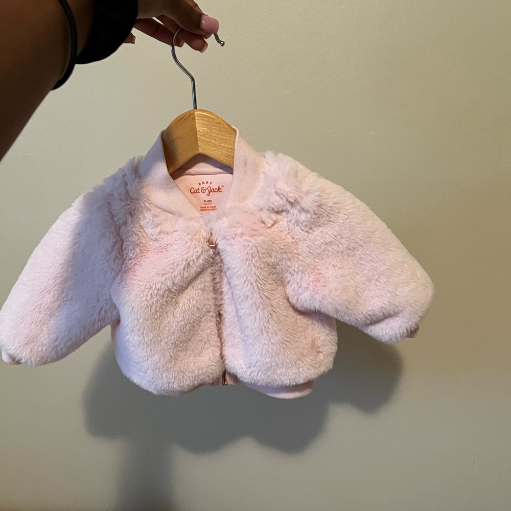 Baby pink faux jacket